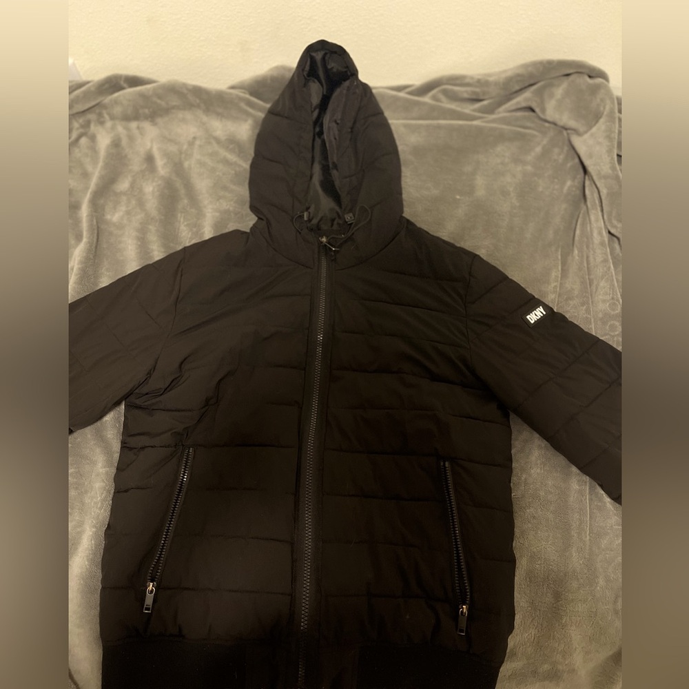 DKNY men’s puffer jacket, black, medium